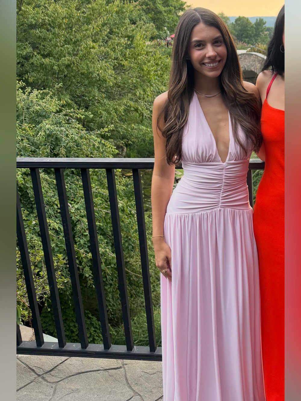 Pink Ruched Halter Maxi Dress - Picture 4 of 4